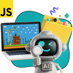 Язык программирования JavaScript + AI. Проектное обучение + геймификация + AI-помощники - КИБЕРшкола программирования для детей, компьютерные курсы для школьников, начинающих и подростков - KIBERone г. Серпухов
