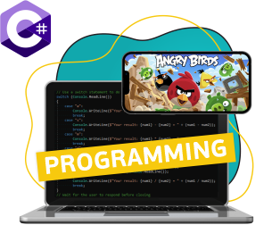 Программирование на C#. Удивительный мир 2D-игр - КИБЕРшкола программирования для детей, компьютерные курсы для школьников, начинающих и подростков - KIBERone г. Серпухов